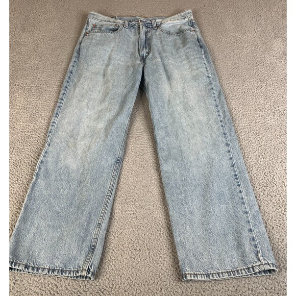 Levi's 565 Jeans Men 34x30 Straight Leg Workwear Distressed Grunge actual 33x34 - Picture 1 of 13